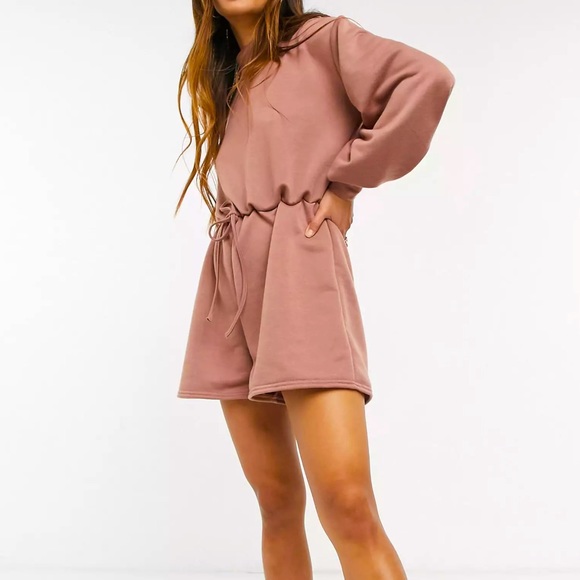 ASOS Design Washed Loop Back SweatJogger Romper - Picture 2 of 7